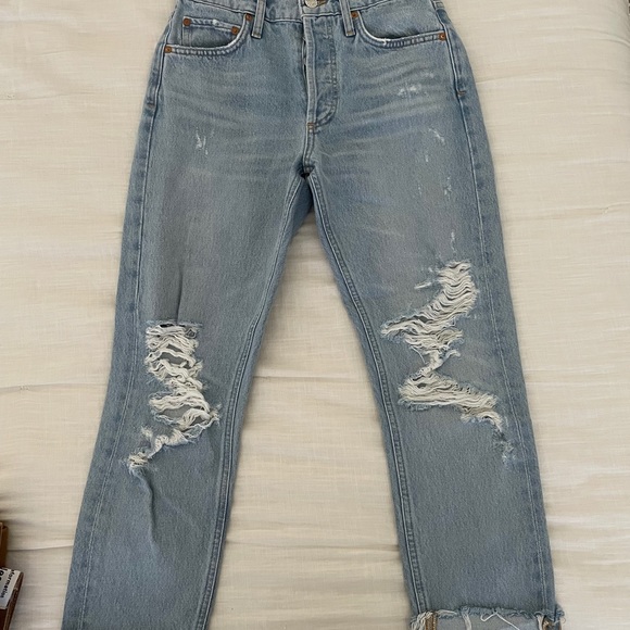 Agolde Light wash ripped denim sz 24 - Picture 7 of 9